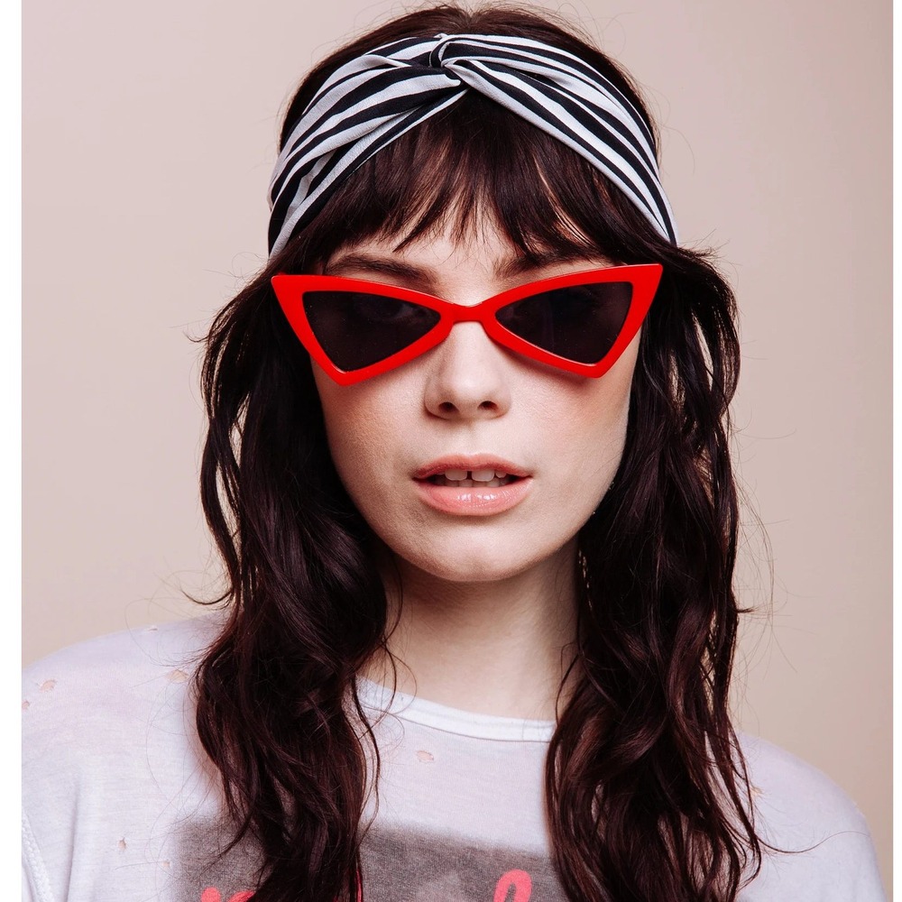Cat Eye Sunglasses Red Frame Fashion Trendy Funky Sunglasses‎ Women Gafas Lentes